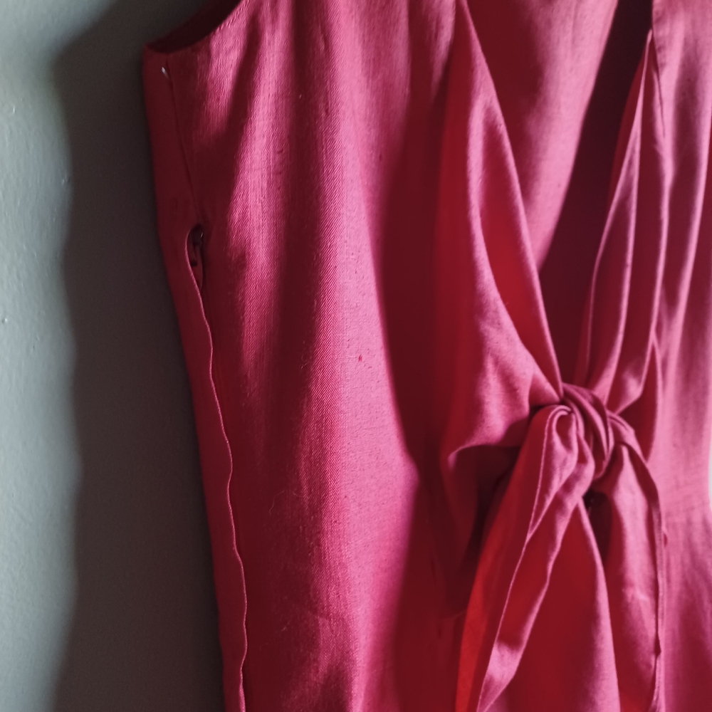 RED LINEN DRESS - Picture 5 of 7